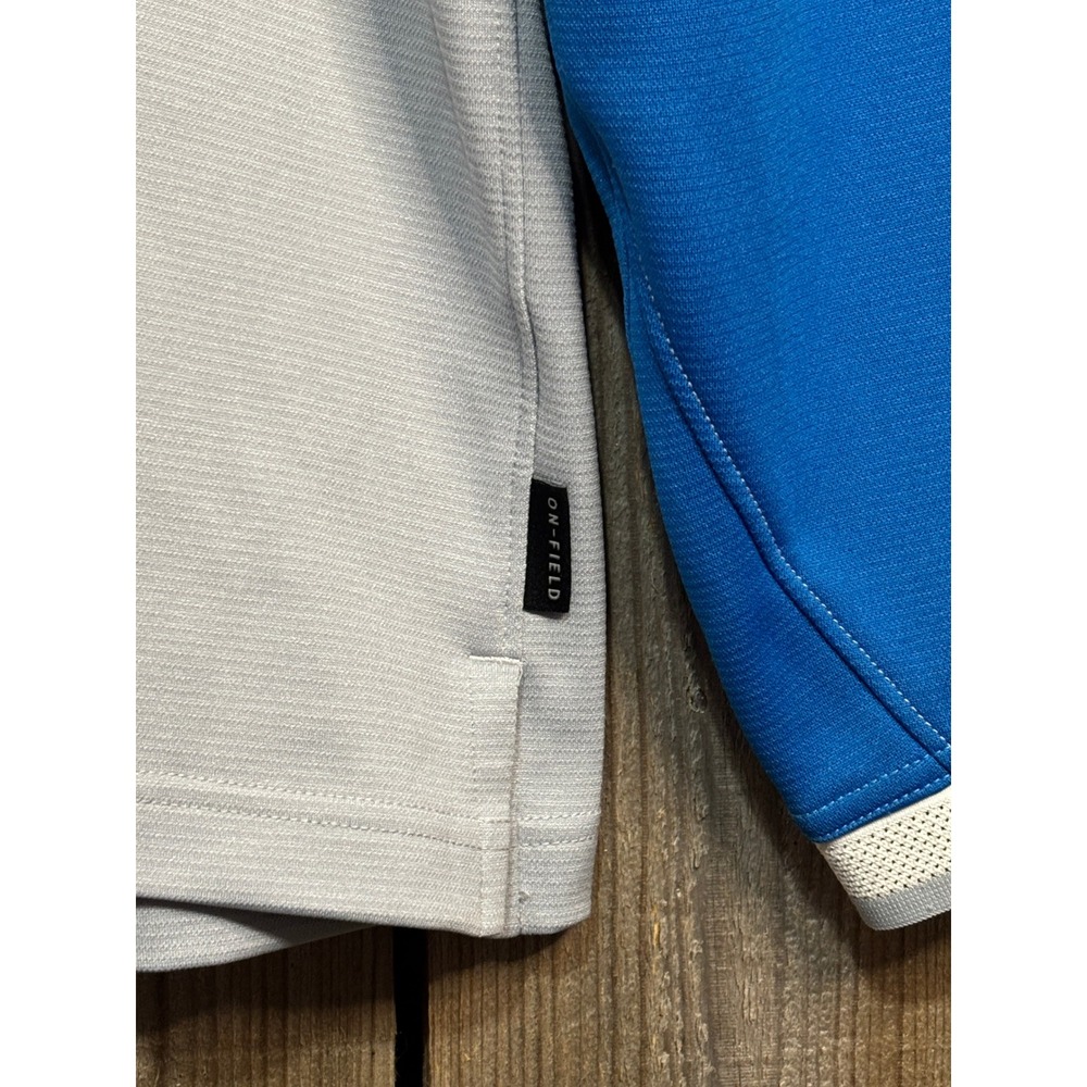 Nike Detroit Lions NFL On-Field Dri-FIT Quarter-Zip Pullover Grey Blue XL - Picture 2 of 9